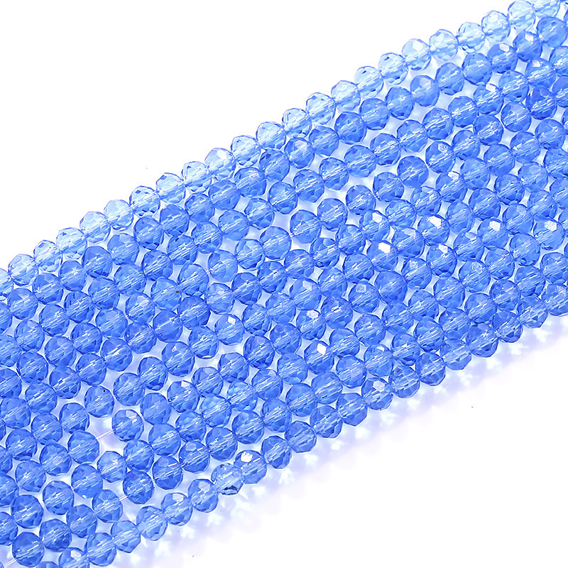 4mm crystal through-hole glass flat bead bracelet, necklace accessory, door curtain bead, clothing material, diy flat bead, loose bead, glass string bead source manufacturer Specification image