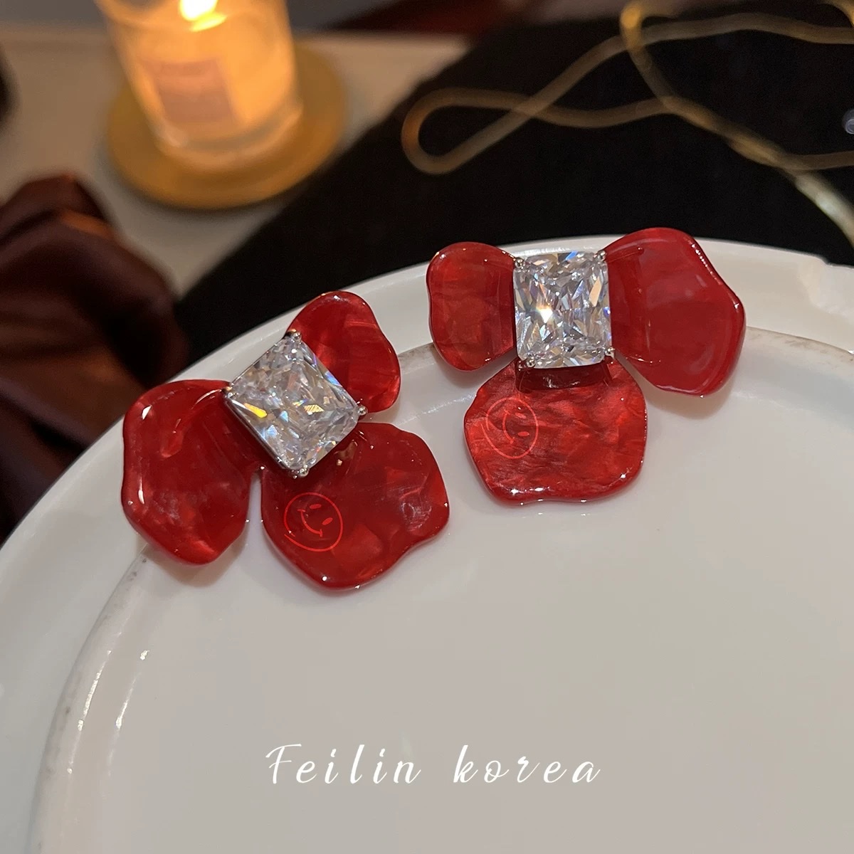 2024年新品治愈蓝鸢尾方糖耳环女轻奢高级感小众设计何方耳钉饰品高级感气质花瓣花朵耳钉女耳环耳夹银针耳饰气质百搭细节图