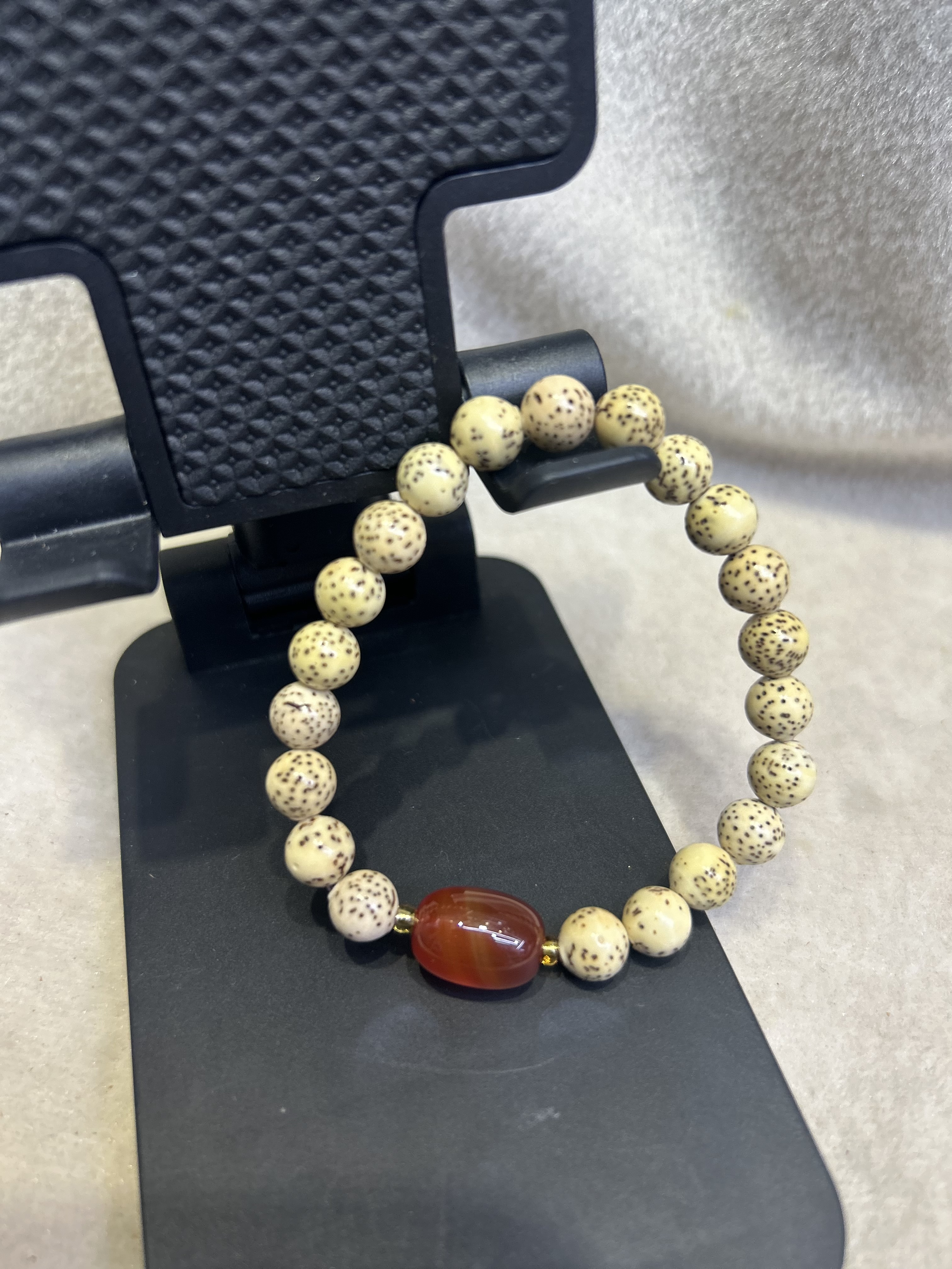 星月菩提，正圆星月，鸡油黄星月，玛瑙，手链详情图2