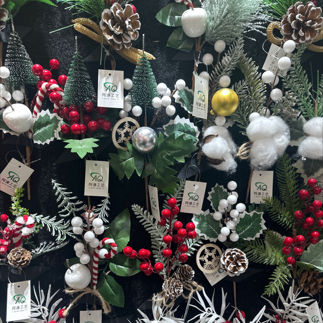 圣诞插枝硅胶人造花 圣诞节纪念用花木棉 仿真花装饰 假花仿真花艺术品 室内外装饰品产品图