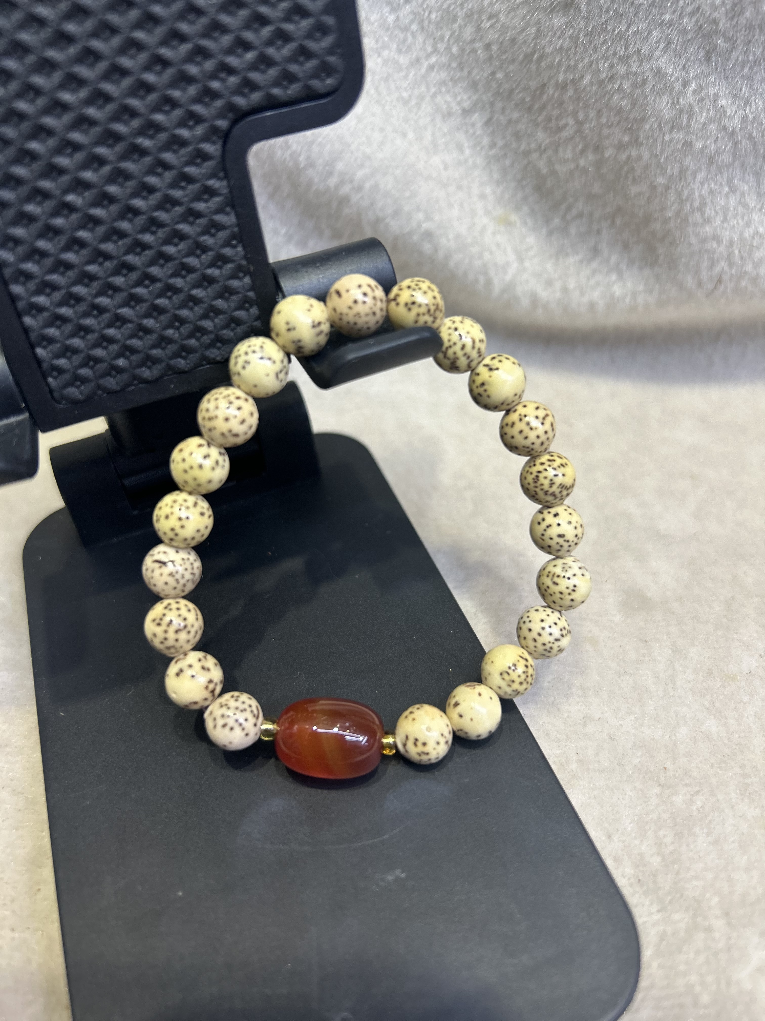 星月菩提，正圆星月，鸡油黄星月，玛瑙，手链详情图3