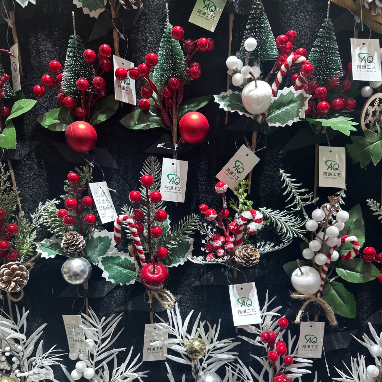 圣诞插枝硅胶人造花 圣诞节纪念用花木棉 仿真花装饰 假花仿真花艺术品 室内外装饰品