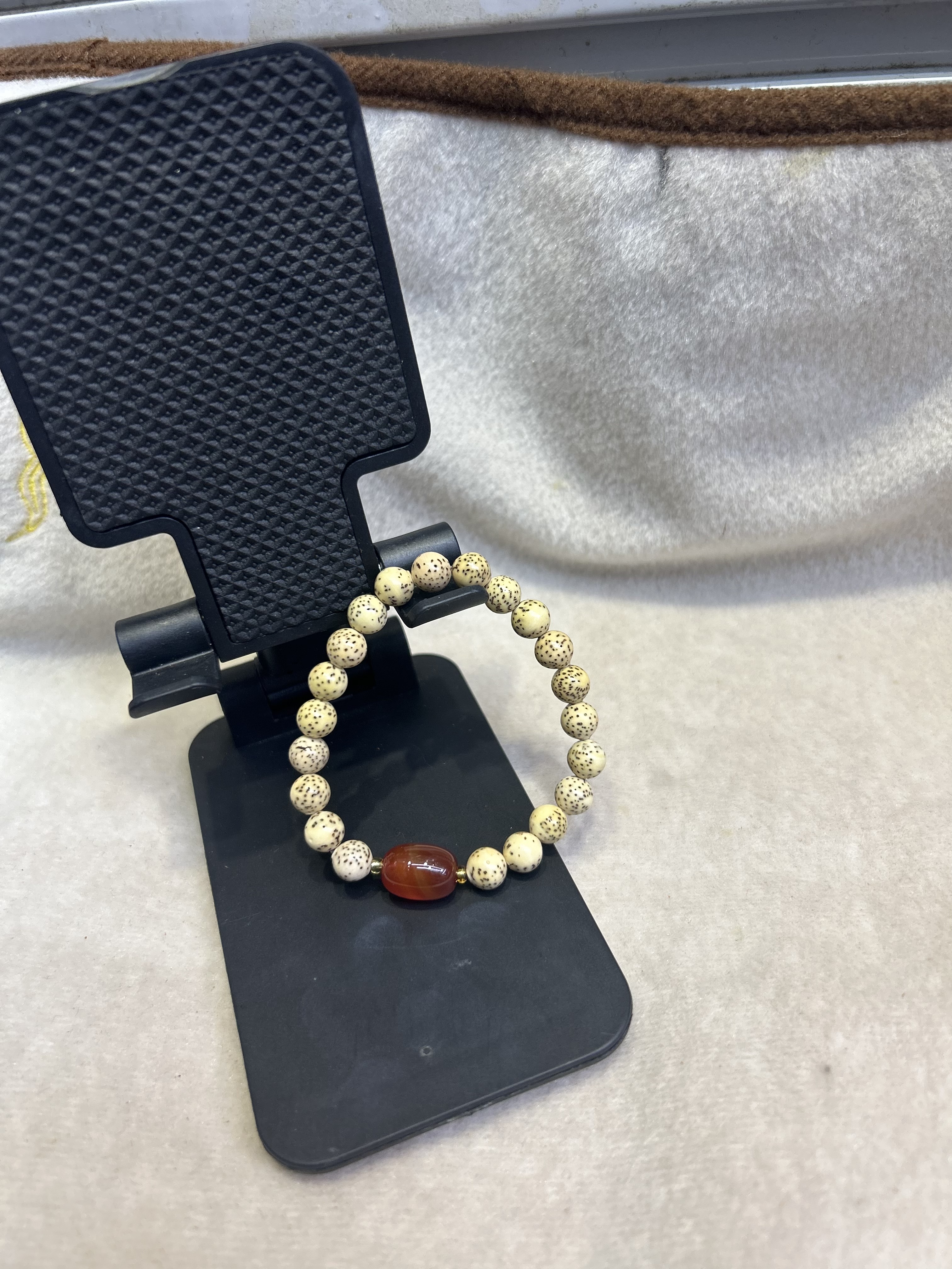 星月菩提，正圆星月，鸡油黄星月，玛瑙，手链详情图4