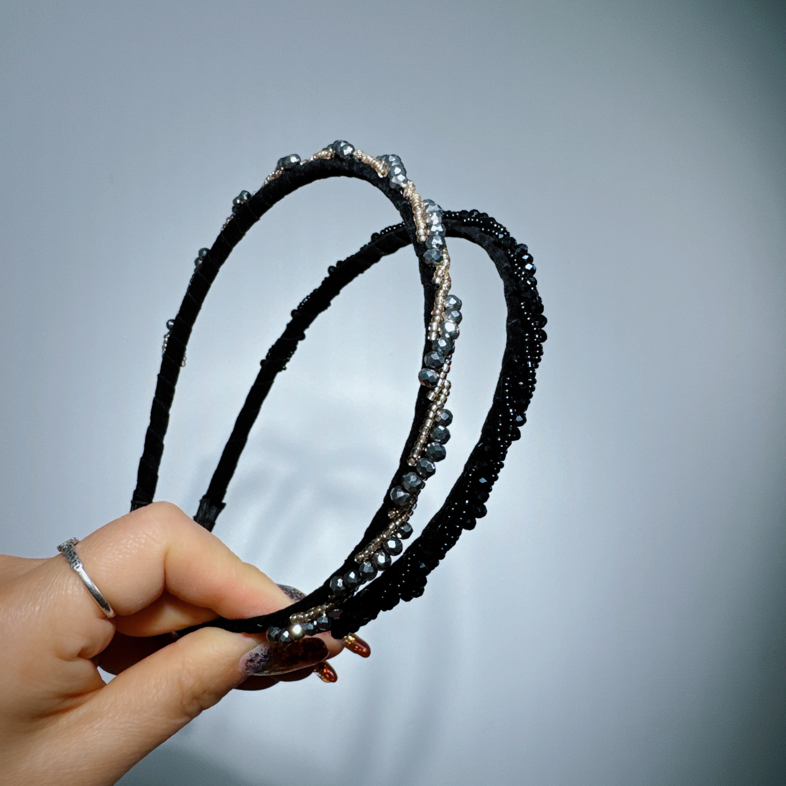 Korean Version, Niche And Simple Design, Crystal Fine Headband, Hairband, Fashionable Style, High-End Feel, Versatile Hairpin, Hair Accessory, Shark Clip, High-End Luxury Hairband
