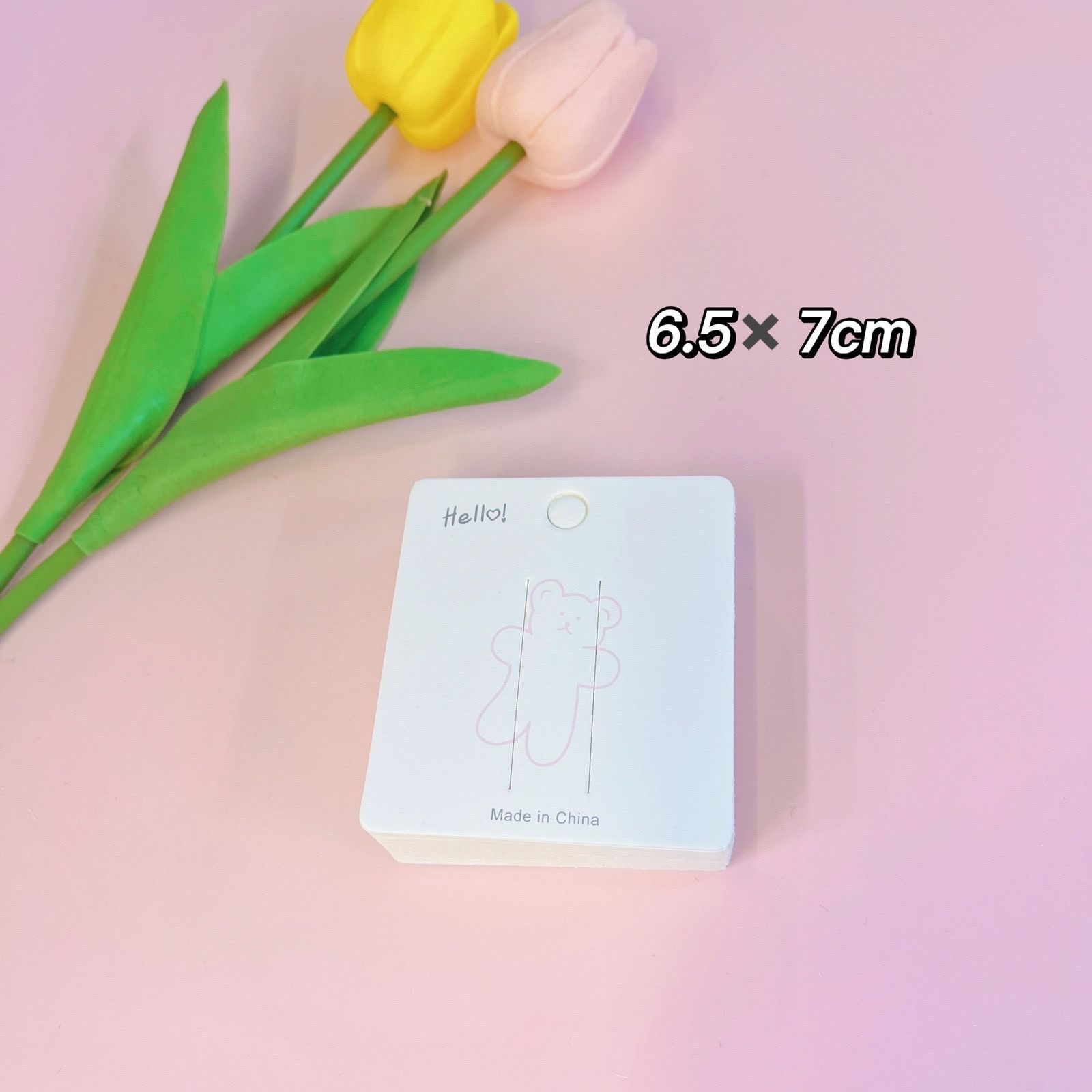 饰品包装卡片DIY粉色小熊卡片包装发夹儿童饰品展示卡纸细节图