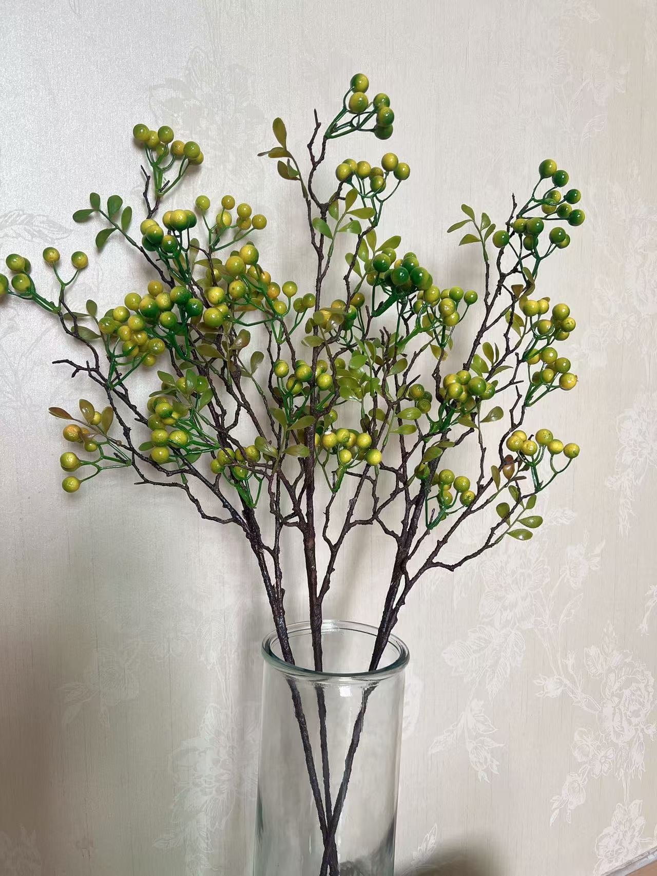 发财果红果客厅餐桌花束假花装饰细节图