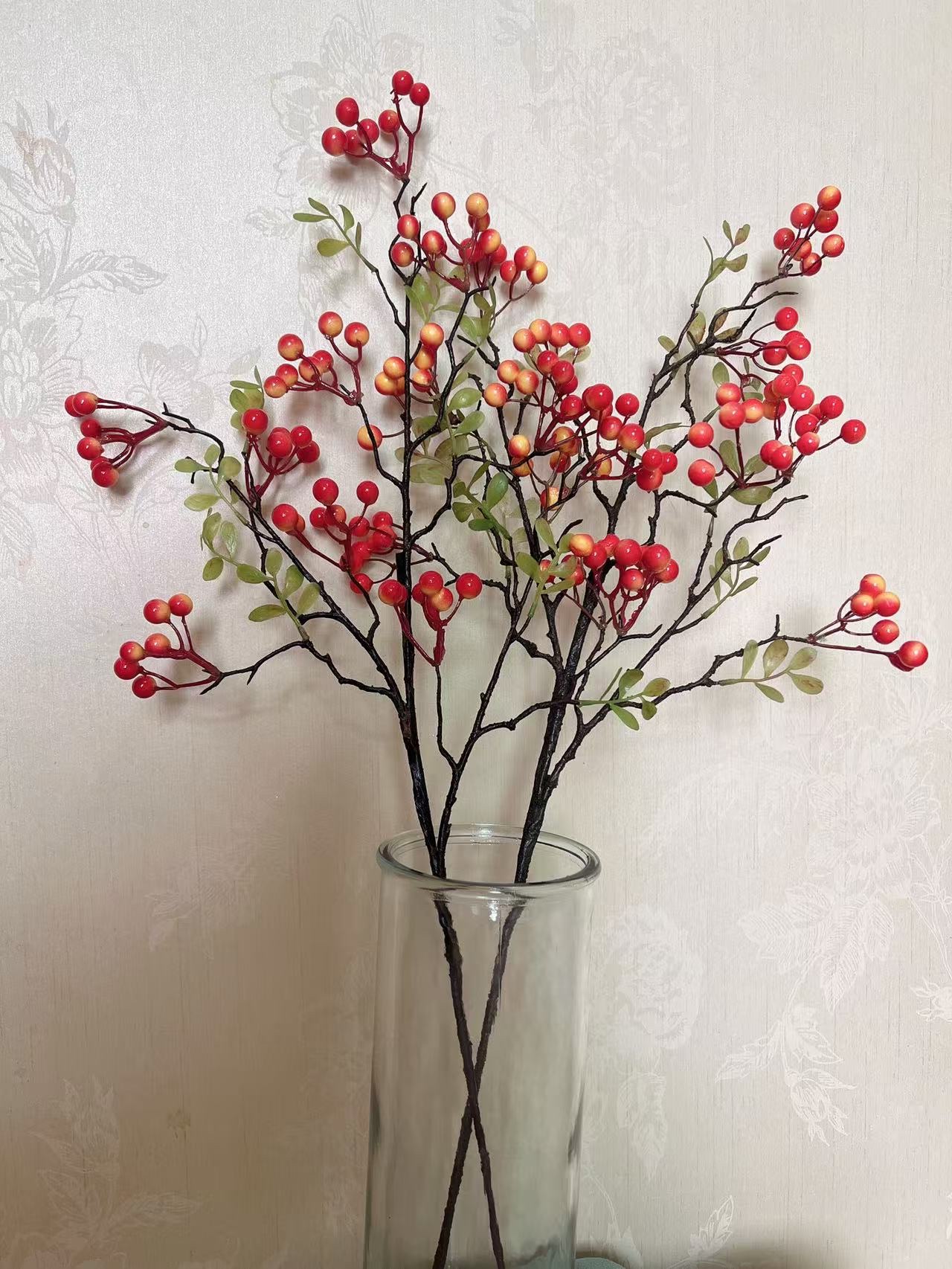 发财果红果客厅餐桌花束假花装饰