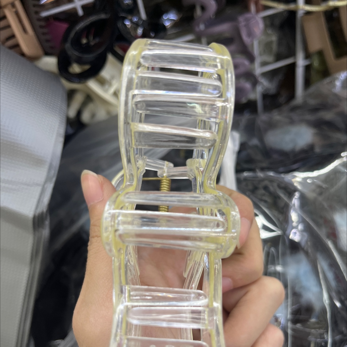 韩版滴油蝴蝶结款塑料发夹发饰细节图