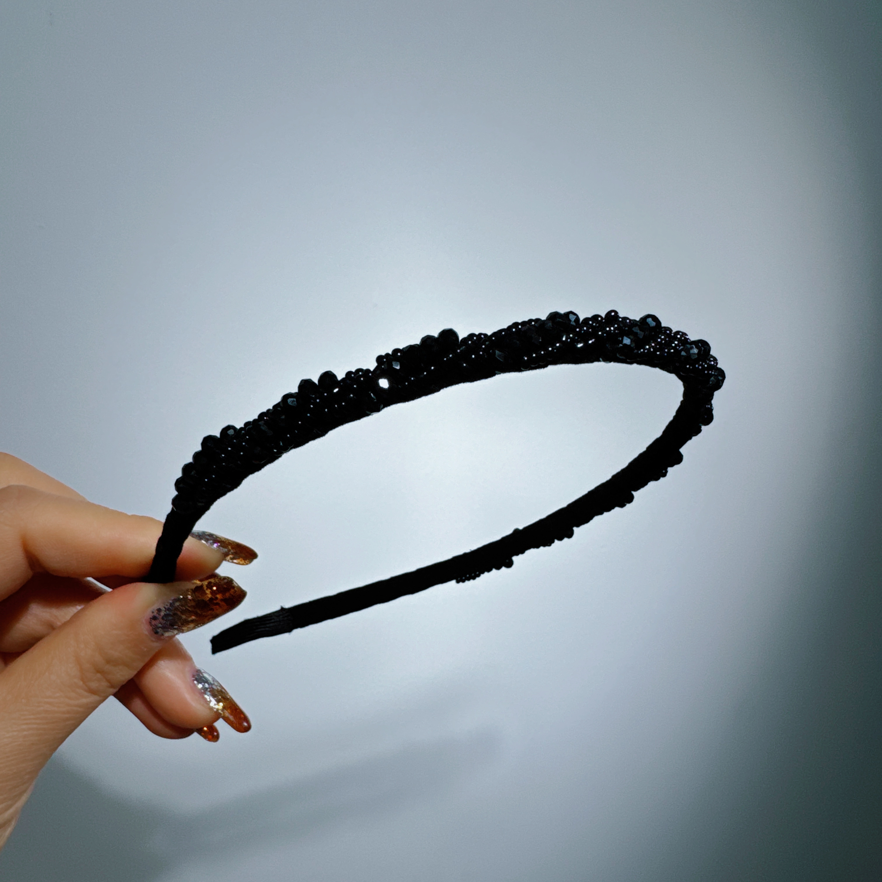 Korean Version, Niche And Simple Design, Crystal Fine Headband, Hairband, Fashionable Style, High-End Feel, Versatile Hairpin, Hair Accessory, Shark Clip, High-End Luxury Hairband Specification drawing