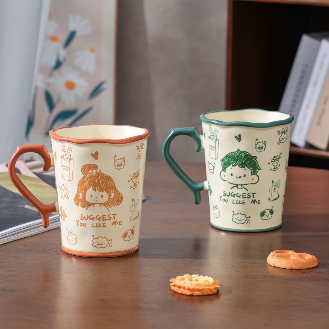 BABY CHAN手作可爱卡通马克杯陶瓷水杯咖啡杯牛奶杯早餐饮水杯子陶瓷杯陶瓷杯马克杯陶瓷杯陶瓷杯学生可爱详情图3