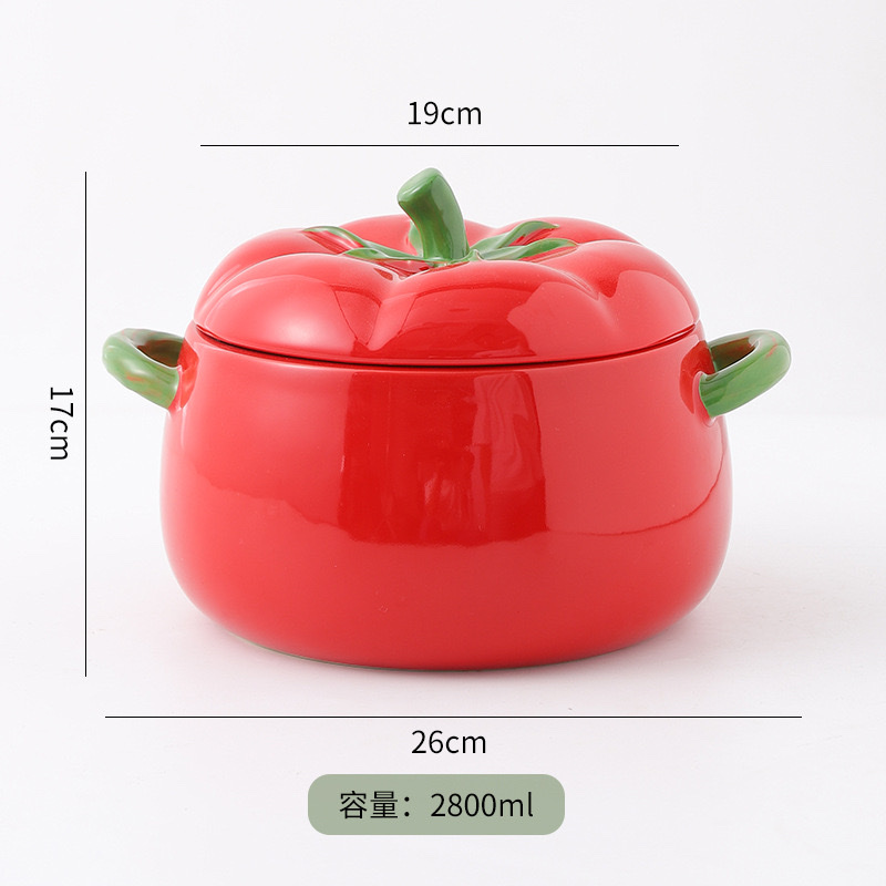 Ceramic seasoning jar, seasoning jar set, sugar and salt jar, oil-splashed chili jar, food-grade household creative tomato stew pot Application Scenario