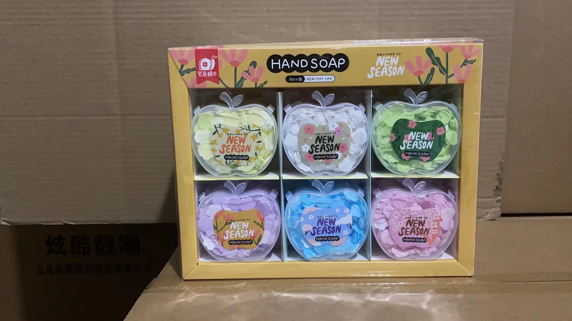 苹果香皂花 hand soap paper soap 苹果盒洗手片 洗手花瓣详情图3