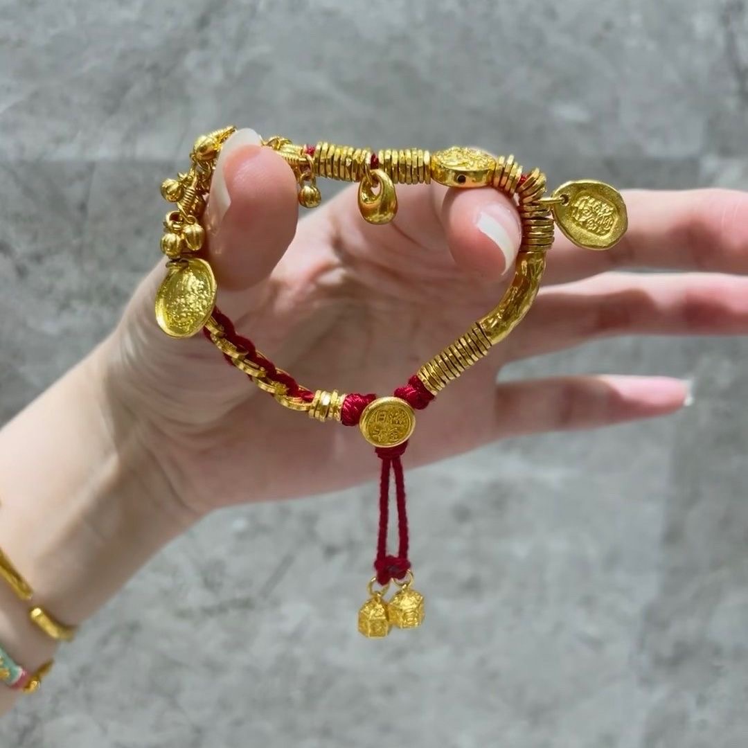 金色五帝钱一套 diy配件手工编织手绳项链文玩佛珠手链手串配饰品饰品配件详情图3