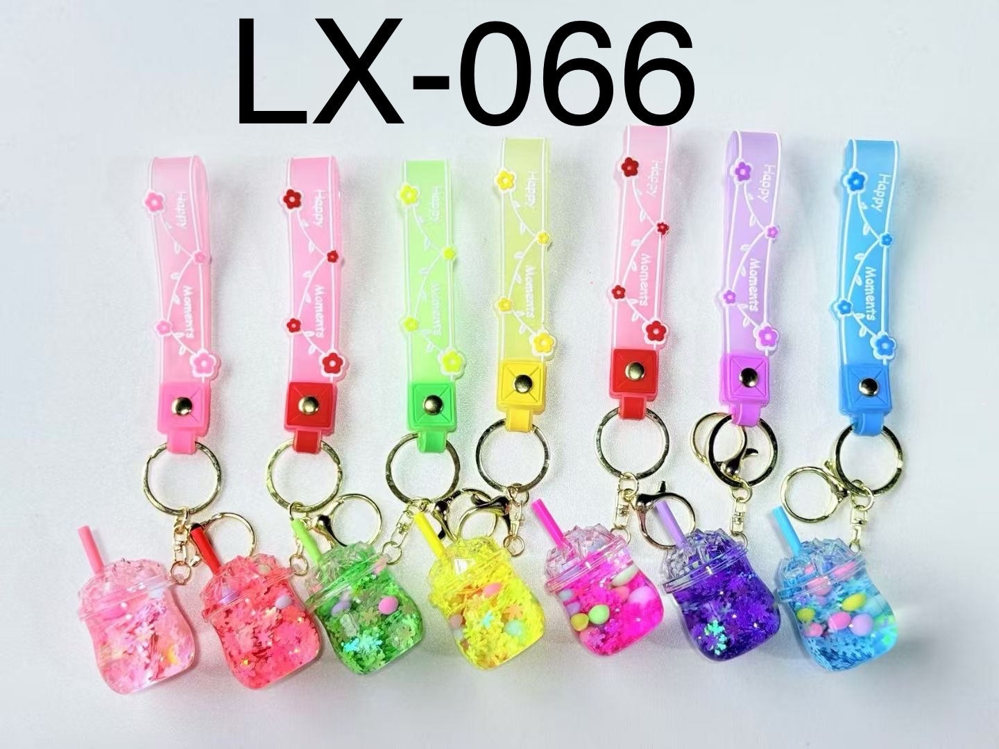 爆闪雪花片瓶子钥匙扣