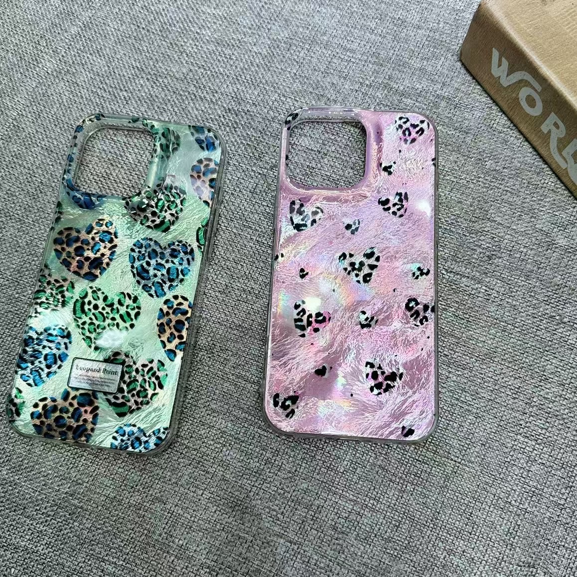 双层lmd豹纹手机壳白底实物图