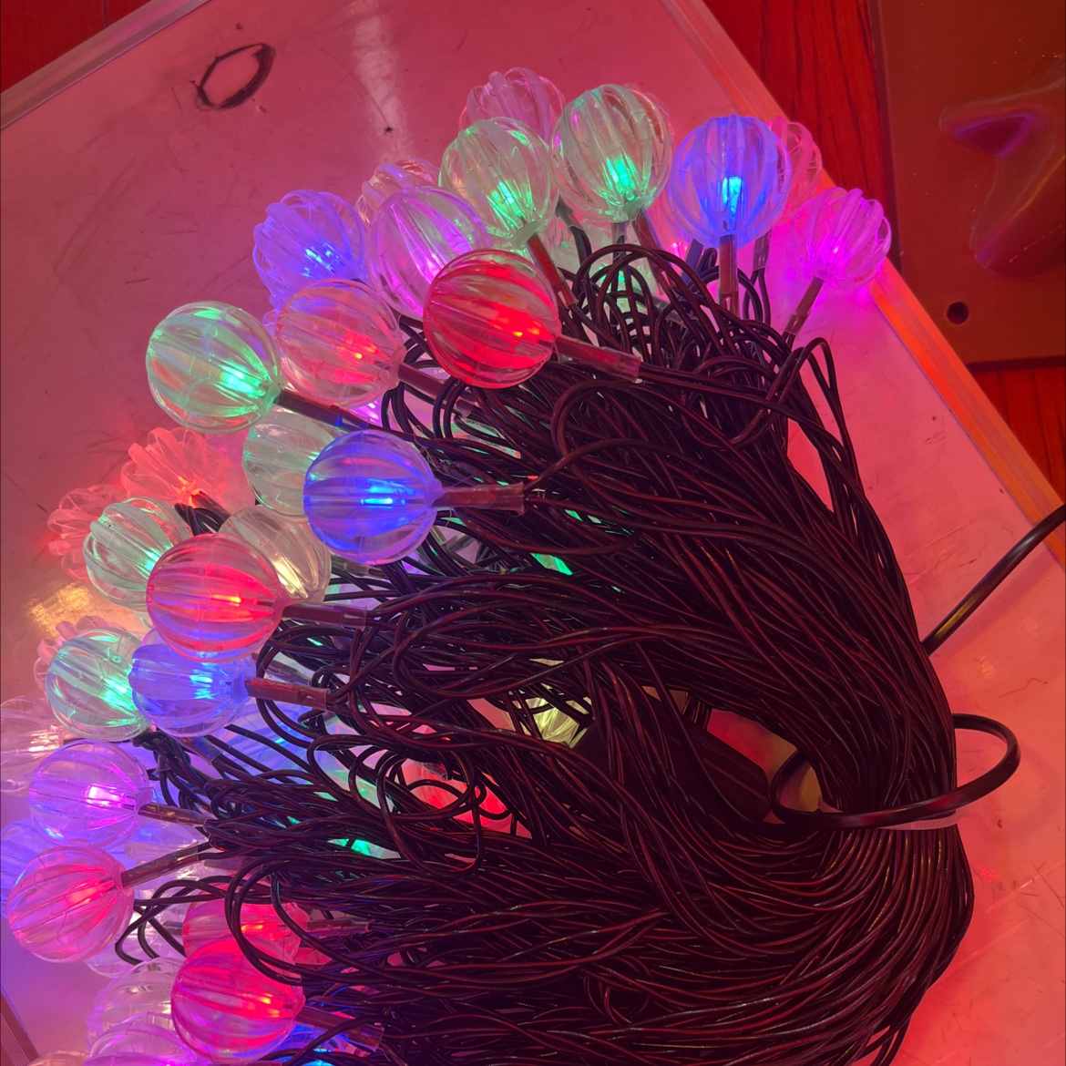 厂家直销外贸LED西瓜球七彩灯串灯，适合各种树木场景装饰，量大优惠欢迎选购细节图