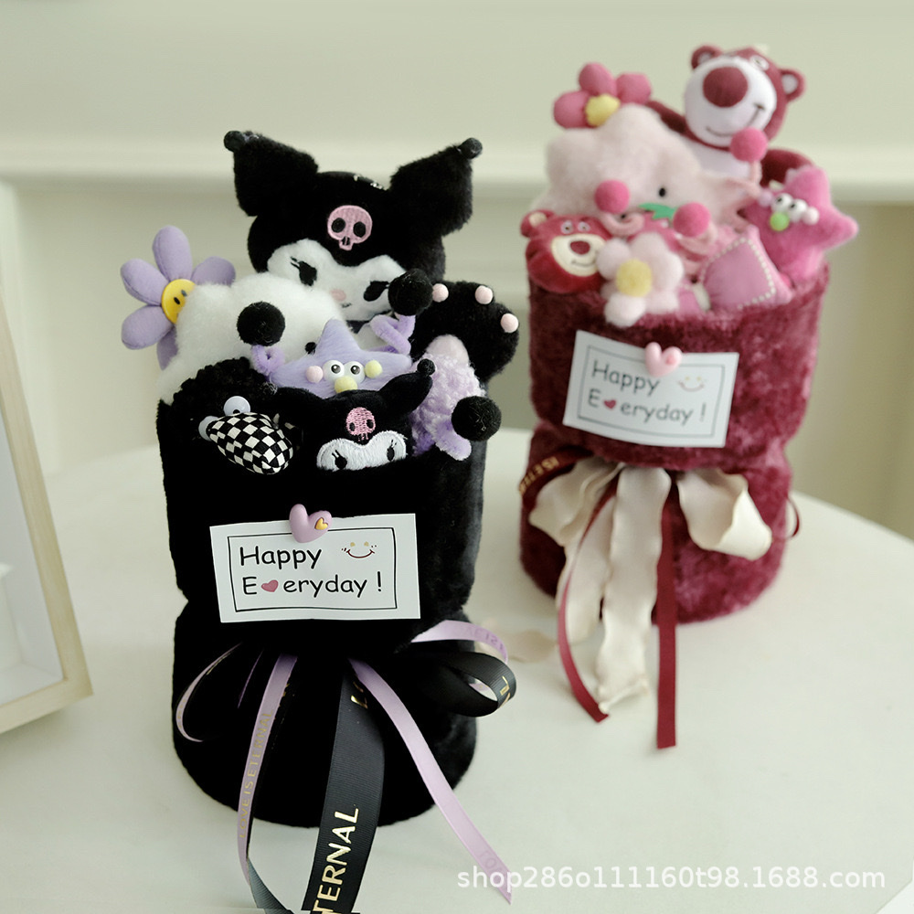网红三丽鸥玩偶花束成品毛绒公仔送女朋友生日礼物女生闺蜜节礼品产品图