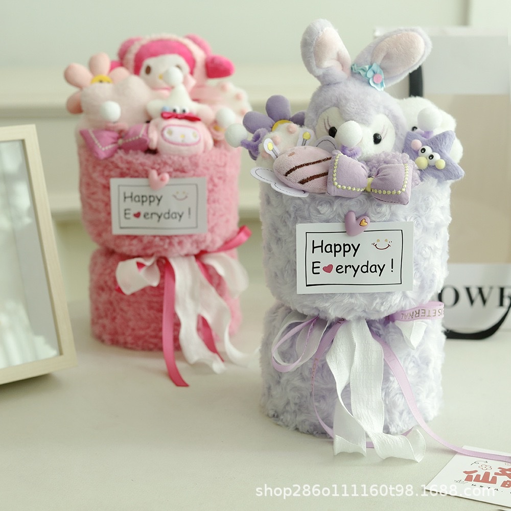 网红三丽鸥玩偶花束成品毛绒公仔送女朋友生日礼物女生闺蜜节礼品细节图