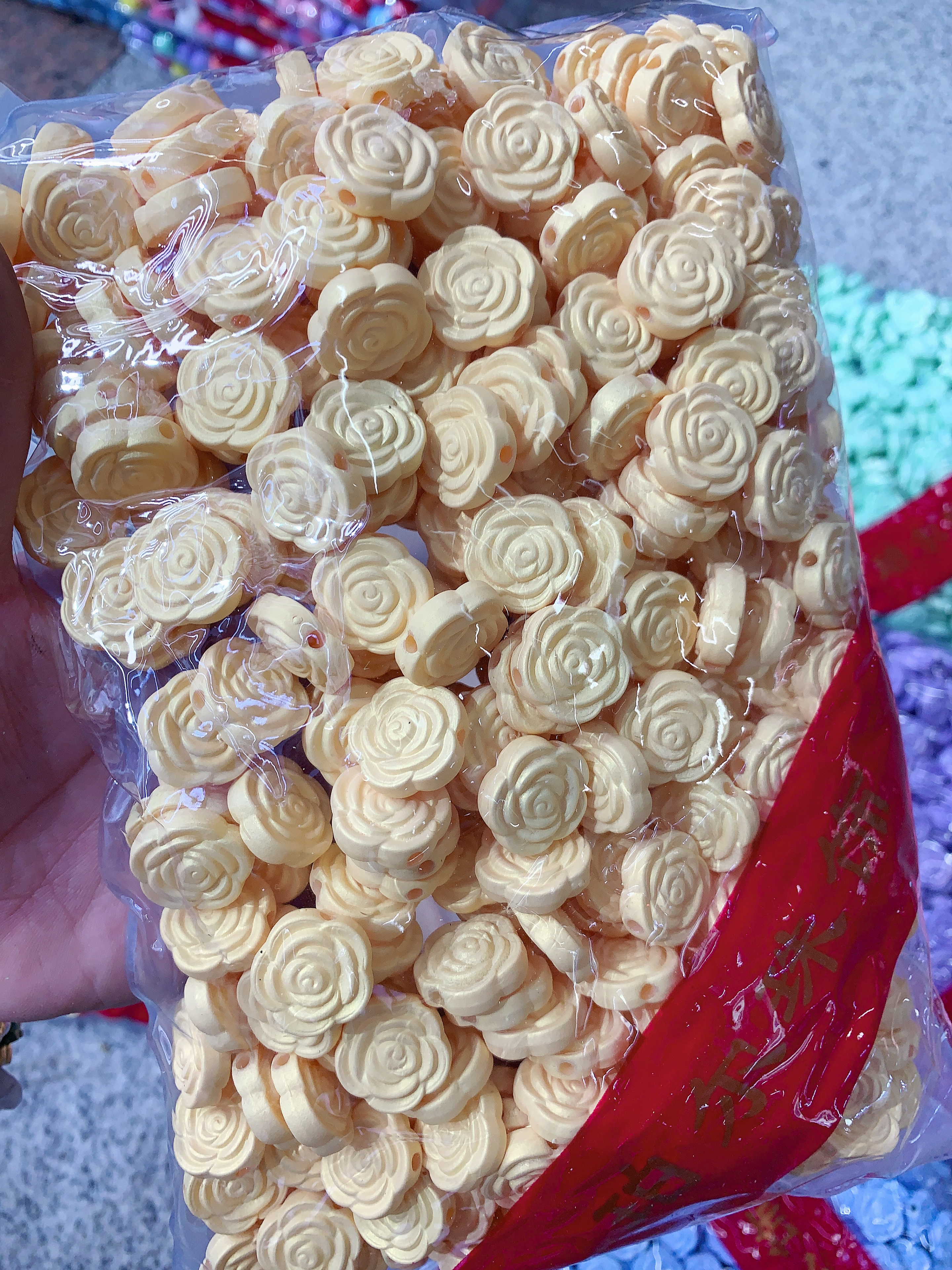 ABS仿珍珠塑料珠光彩幻彩手感珠橡皮漆卡16山茶花珠手工DIY包扣项链手链饰品精选配件包装红包产品图