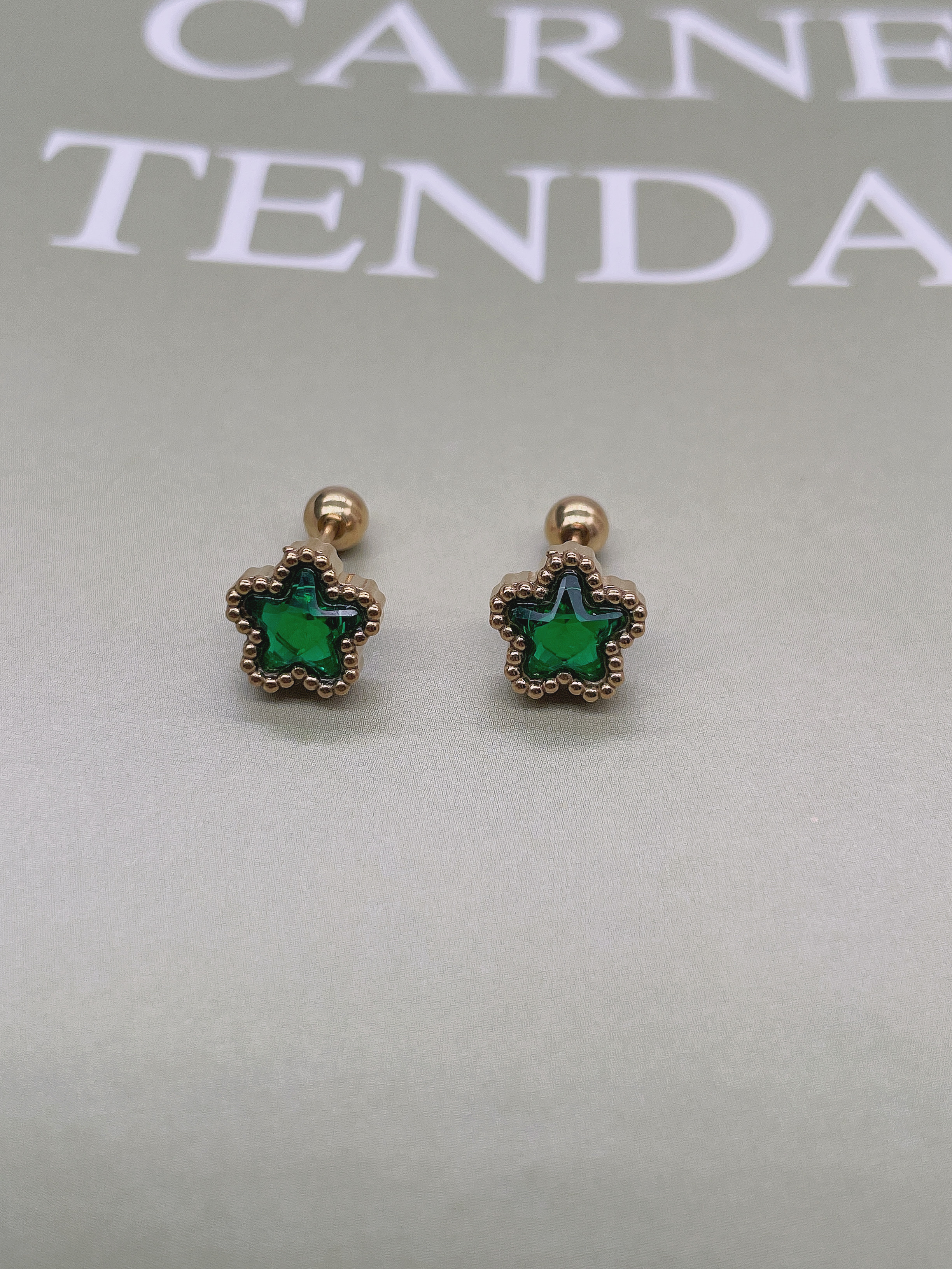 气质女士五角星耳饰 创意设计耳骨钉 美丽耳钉 高级感饰品女款精致优雅白底实物图