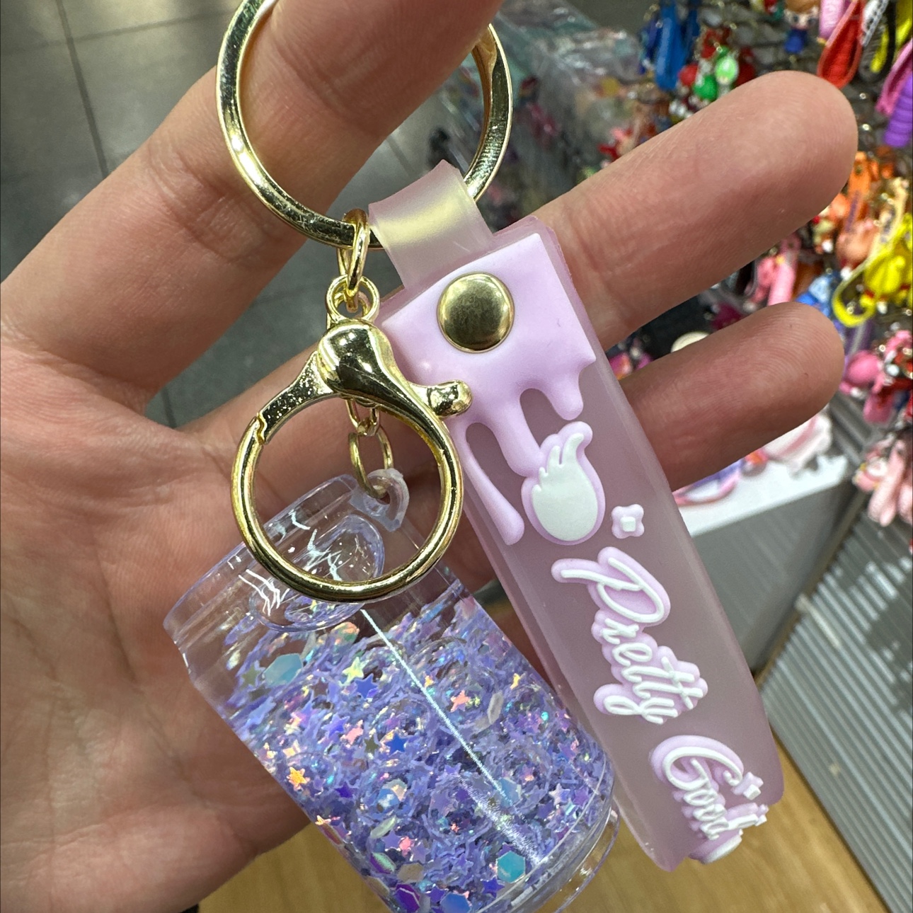 入油钥匙扣钥匙扣流沙瓶钥匙扣