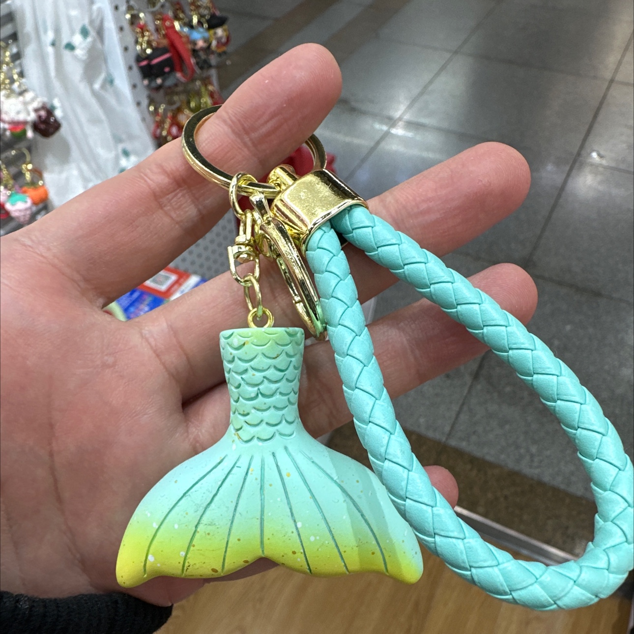 钥匙扣鱼尾玩偶挂饰