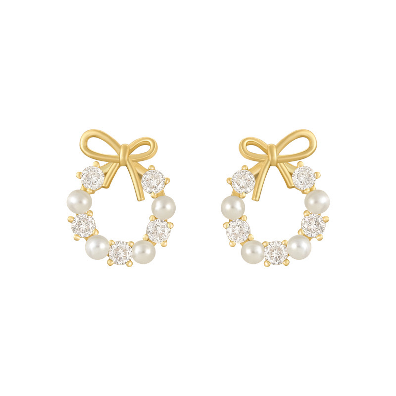 小巧蝴蝶结新款潮耳环网红气质耳钉韩国耳饰