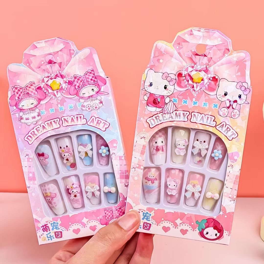 儿童可爱三丽鸥系列美甲贴儿童精美指甲贴库洛米美乐蒂指甲贴纸小朋友 详情图8