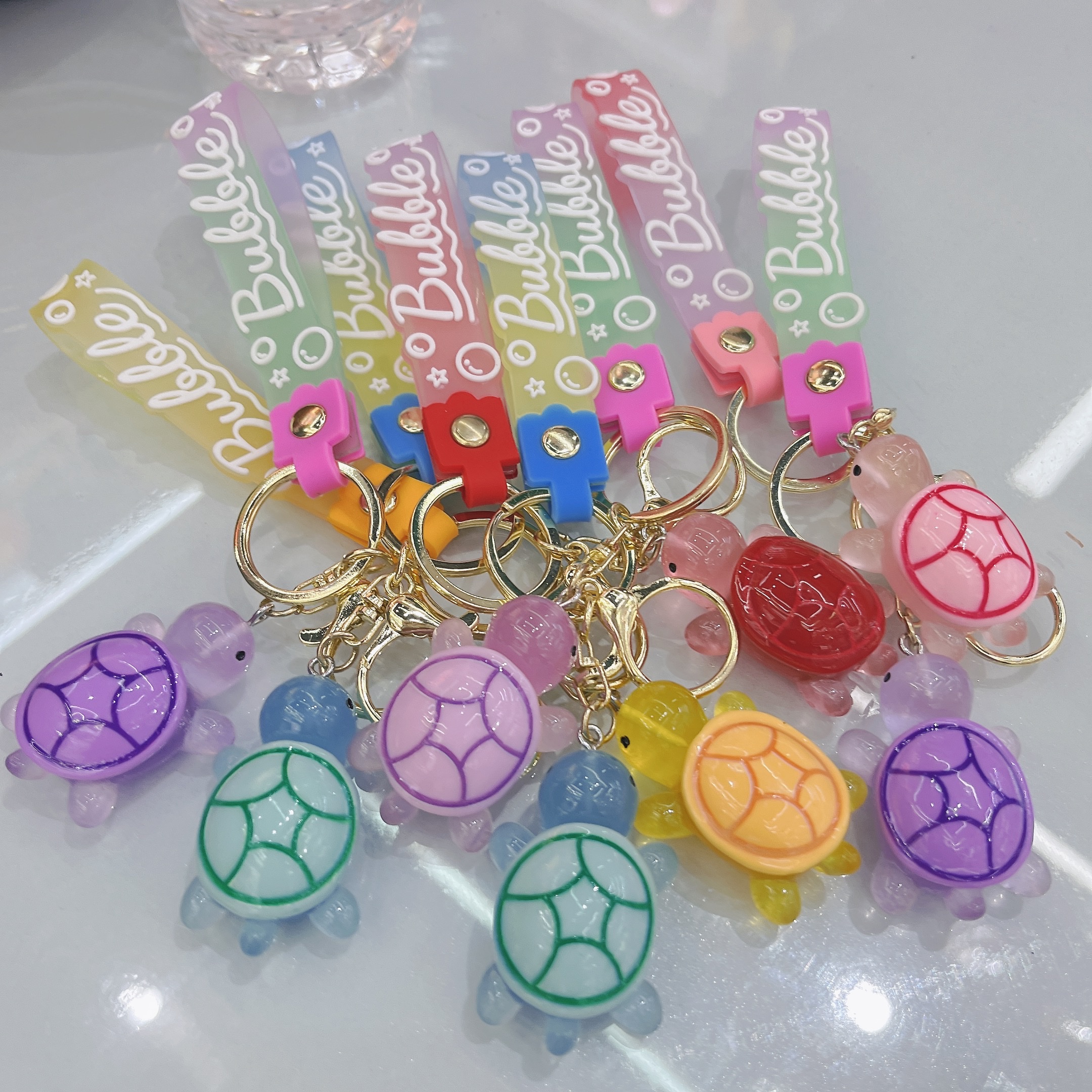 新款彩色夜光海龟钥匙扣 ins甜美少女心 盲盒盲袋学生挂件配饰 
