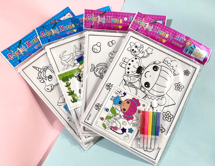 儿童彩绘画花儿童水彩画卡通画幼儿园活动小礼品手工涂鸦画夜市摆摊diy益智画 