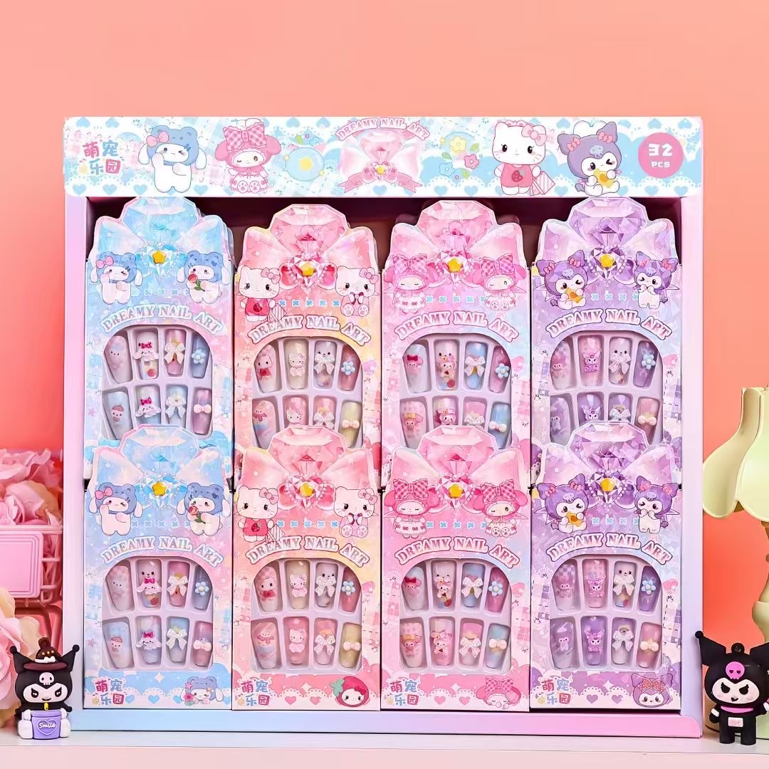 儿童可爱三丽鸥系列美甲贴儿童精美指甲贴库洛米美乐蒂指甲贴纸小朋友 详情图7