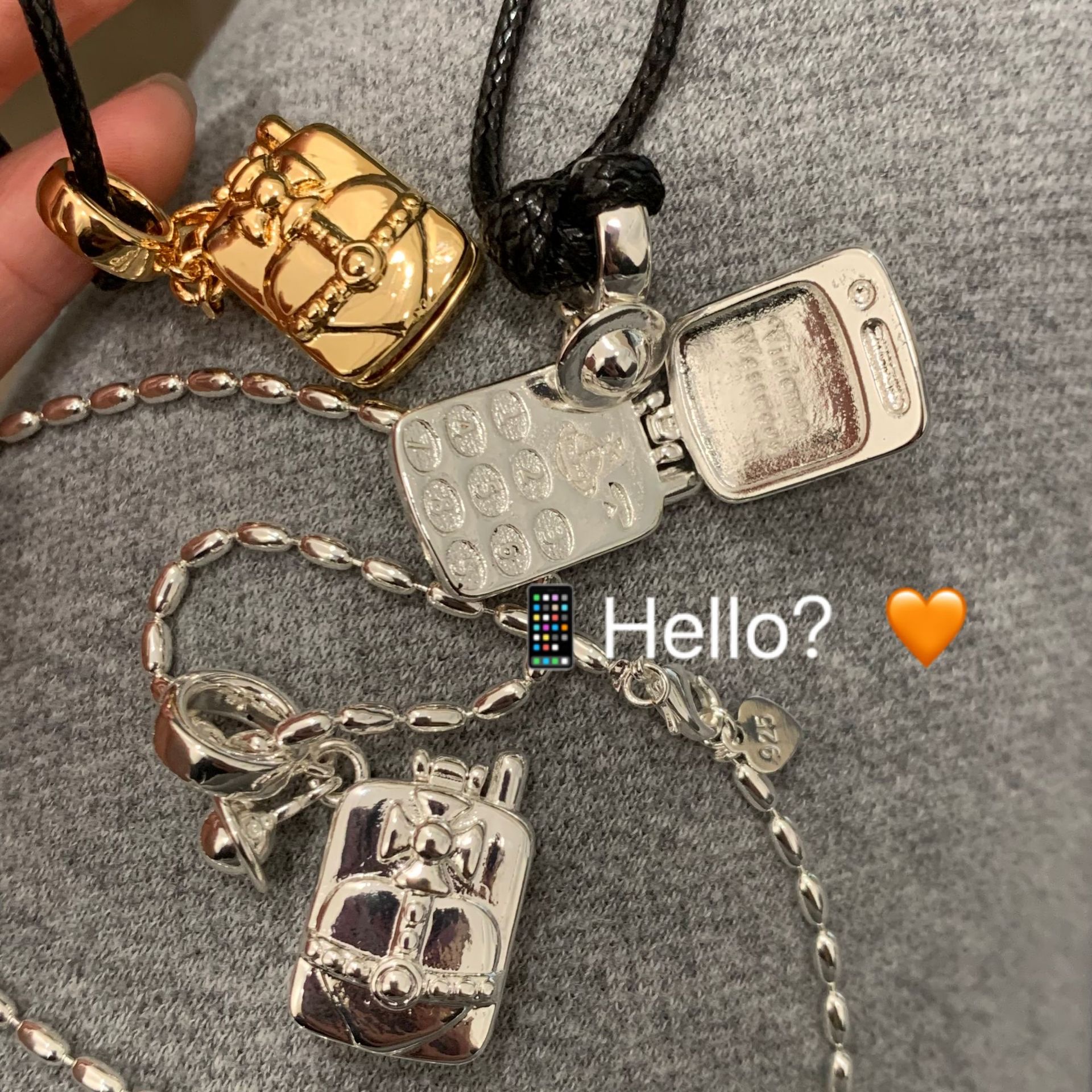 打电话吗？超可爱电话毛衣链项链立体按键韩系ins风皮绳链条款女欧美产品图
