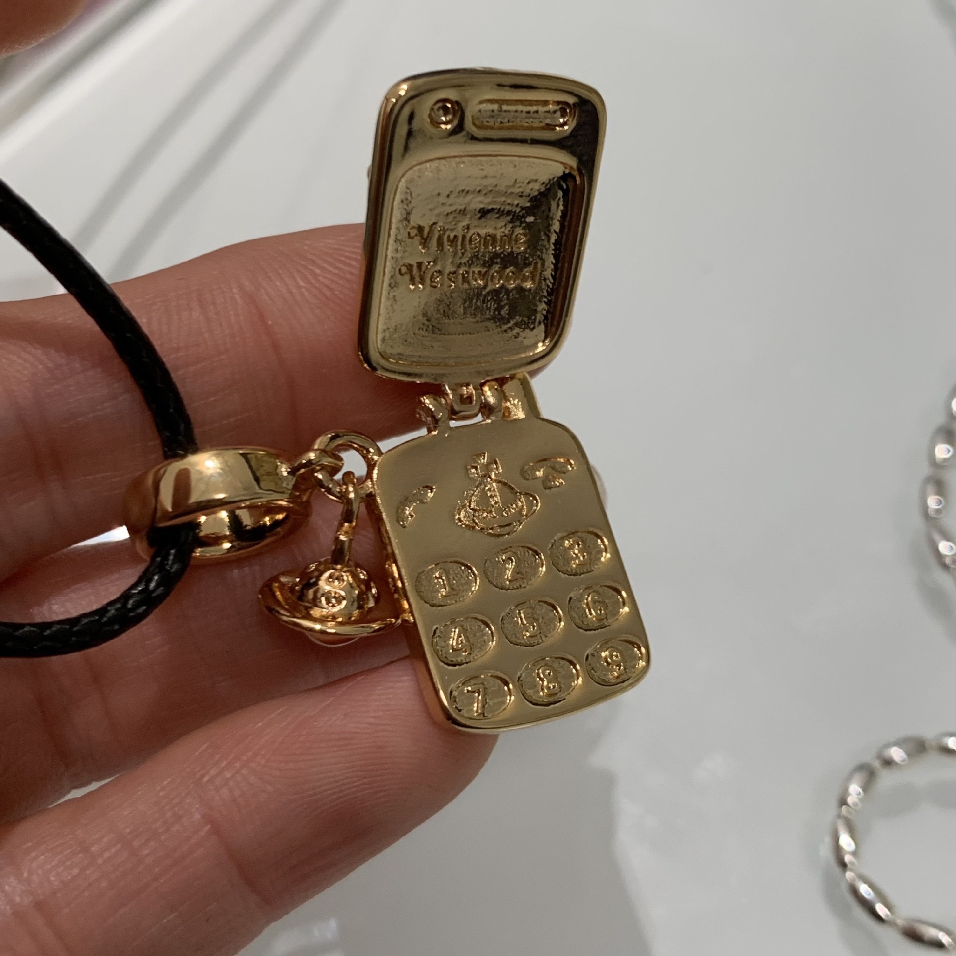 打电话吗？超可爱电话毛衣链项链立体按键韩系ins风皮绳链条款女欧美详情图4