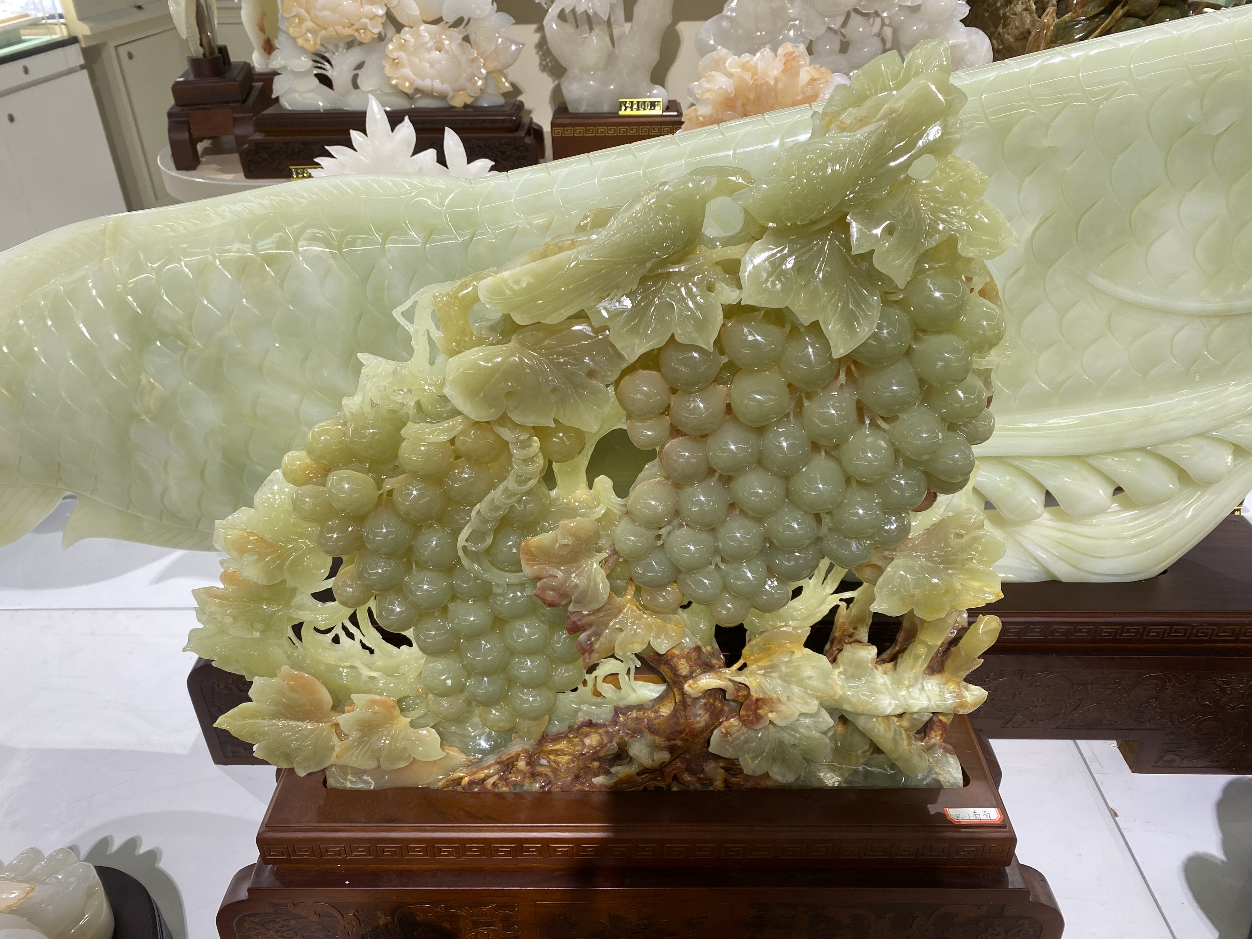 天然玉石摆件硕果累累多子多福工艺品详情图2