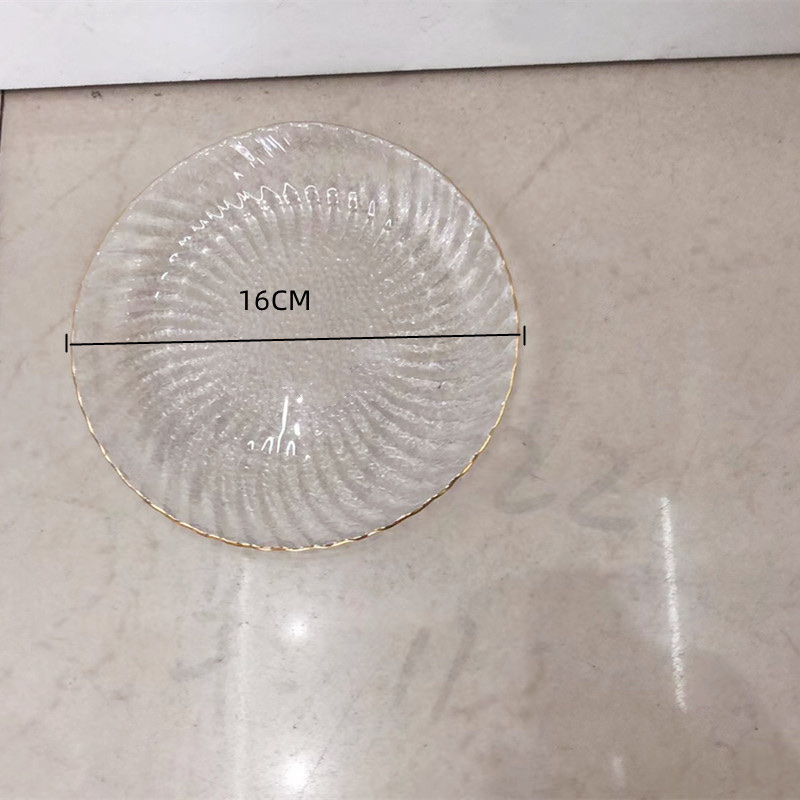 Phoenix-tail glass plate, gold-edge glass plate, gold-edge glass bowl, gold-edge glass plate detail image 13