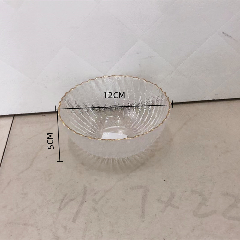 Phoenix-tail glass plate, gold-edge glass plate, gold-edge glass bowl, gold-edge glass plate detail image 9