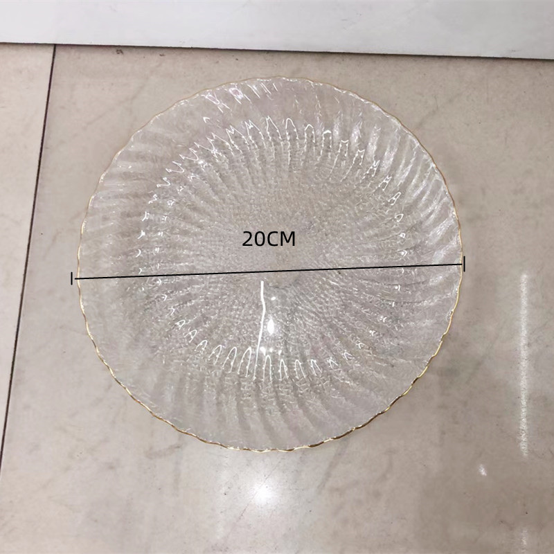 Phoenix-tail glass plate, gold-edge glass plate, gold-edge glass bowl, gold-edge glass plate detail image 12