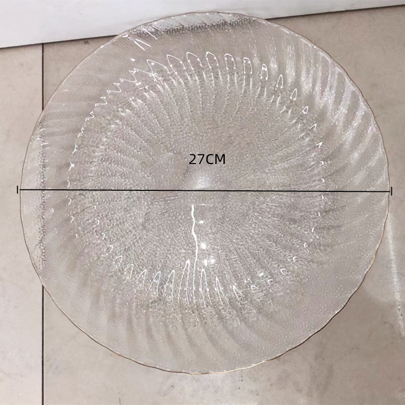 Phoenix-tail glass plate, gold-edge glass plate, gold-edge glass bowl, gold-edge glass plate detail image 11