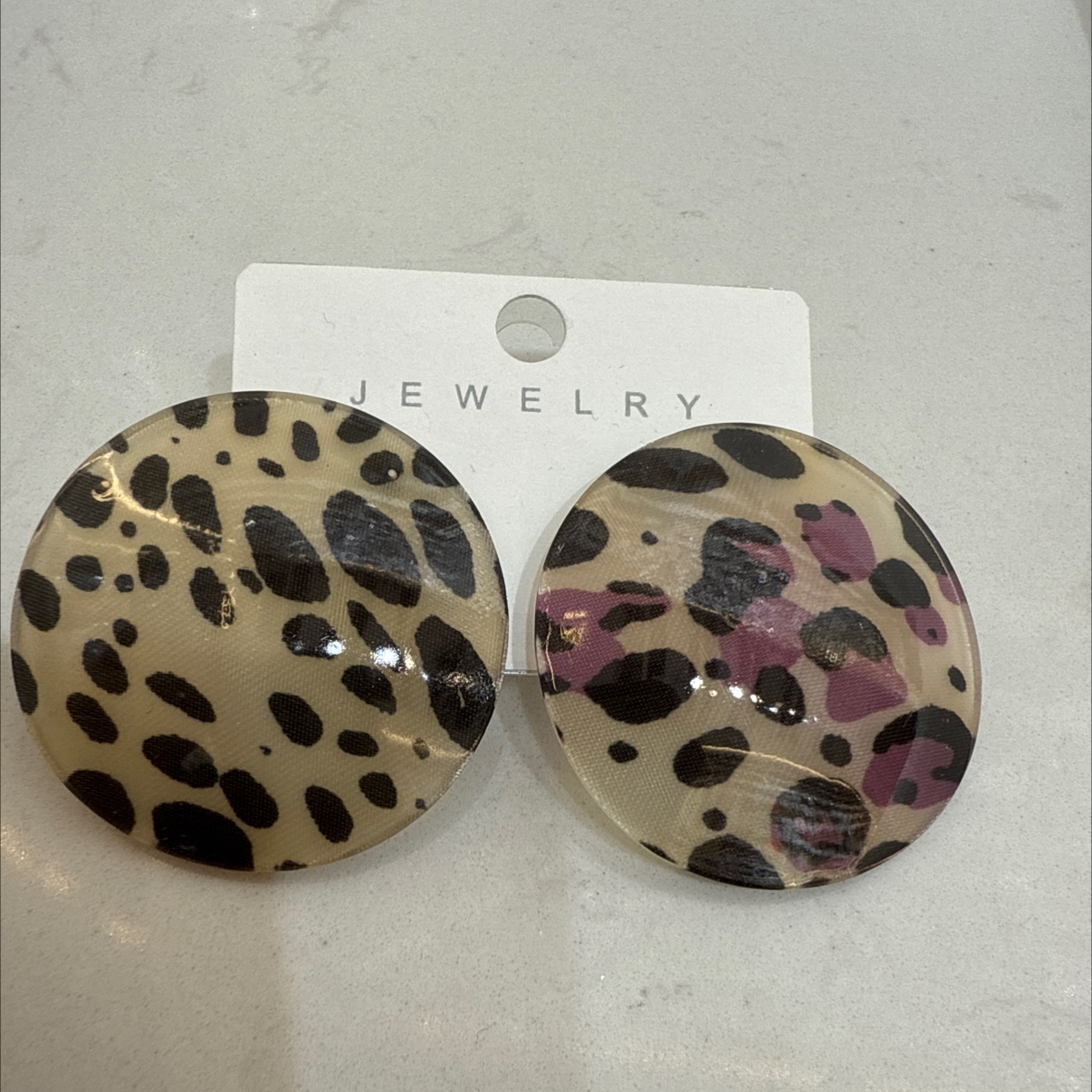 亚克力豹纹时尚简约个性潮流耳钉尚美饰品-113