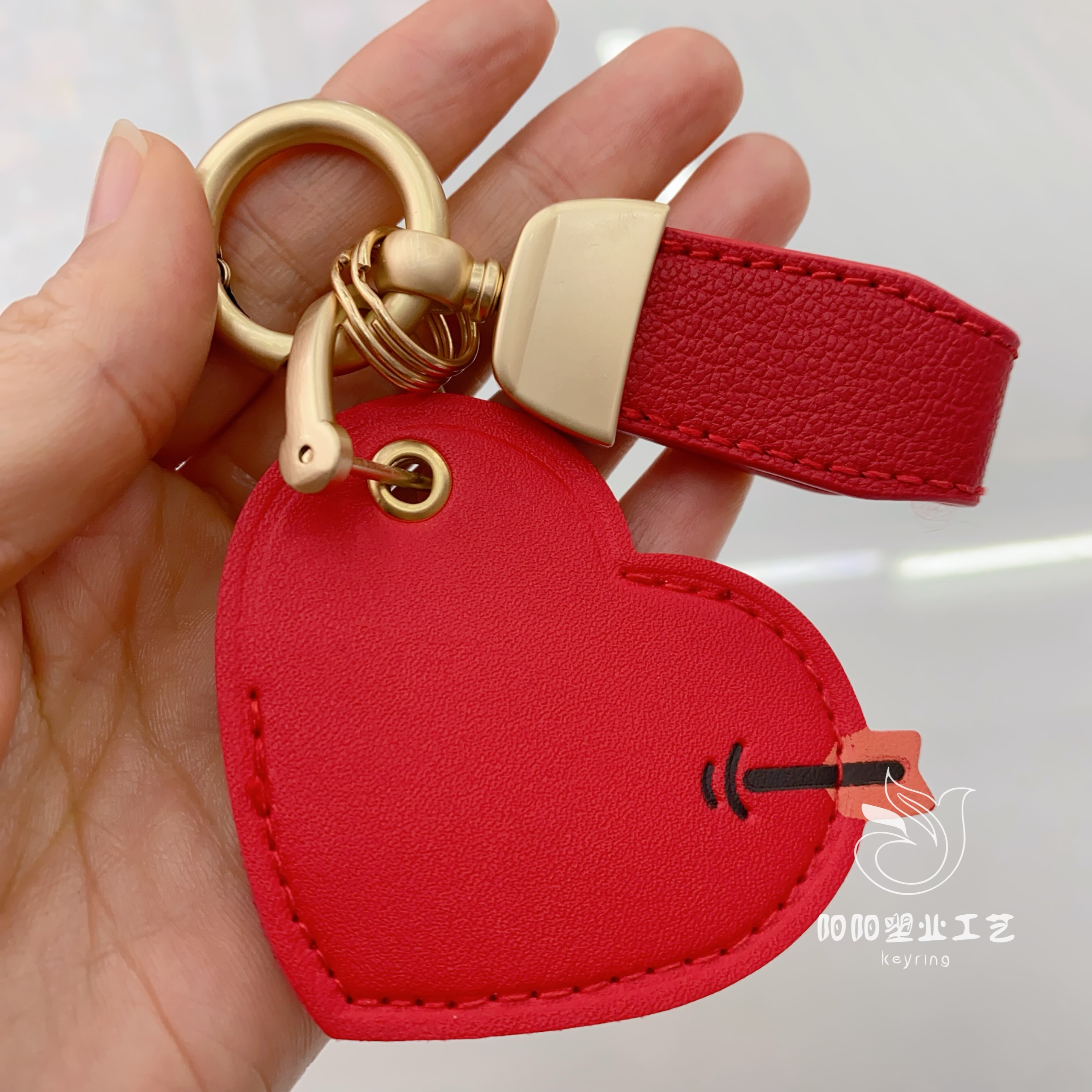 爱心门禁卡包钥匙扣可爱手绳汽车链男女精致包挂饰卡通网红锁匙