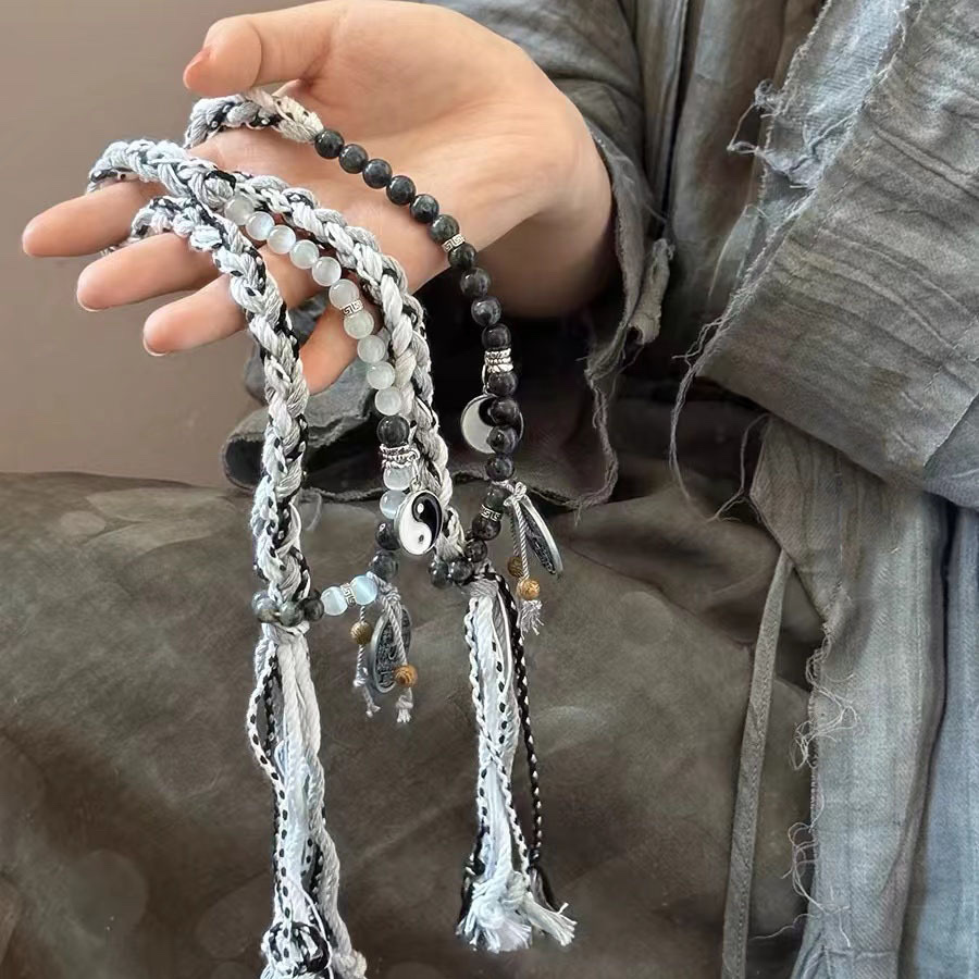 New Chinese-style twin Tai Chi Mountain Ghost Spending money bracelet, men's bracelet, women's woven, niche design couple style bracelet Specification image