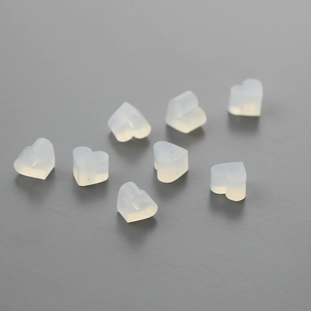 Heart-shaped silicone earplugs, ear plugs, ear studs, earrings, earplugs, ear rubber plugs, diy handcrafted materials, accessories, cap plugs, jewelry accessories Specification image