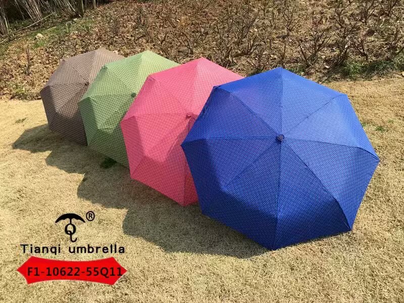 F1-10622-55Q11 Three-fold automatic windproof UV four-leaf clover umbrella details Picture
