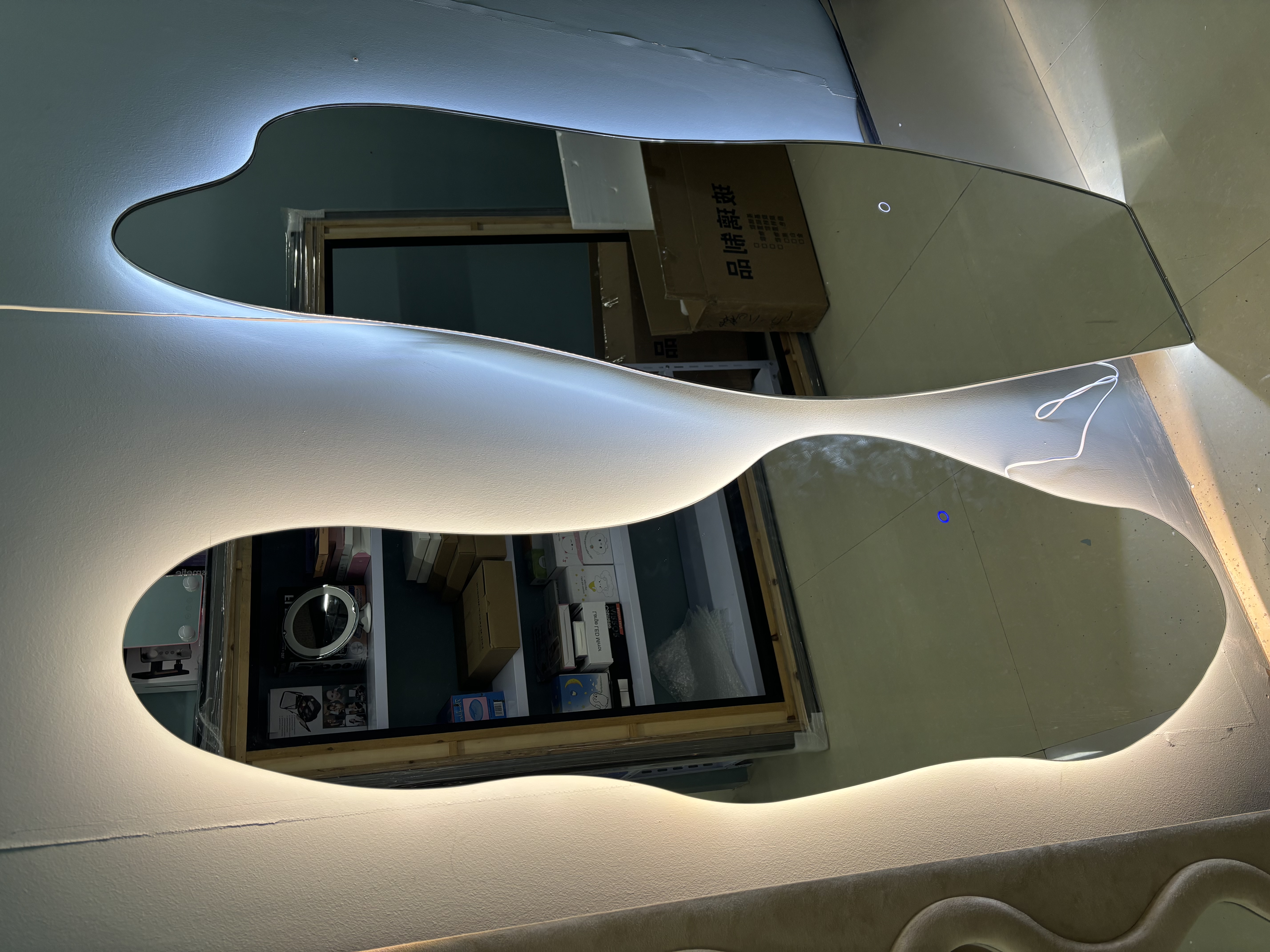 现代智能试衣镜led更衣镜带灯壁挂镜子贴墙全身穿衣镜玄关镜批发