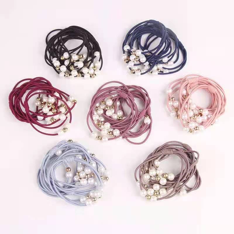 简约头绳高弹力发圈发绳基础款彩色黑色扎头皮筋发饰女扎头发皮筋白底实物图