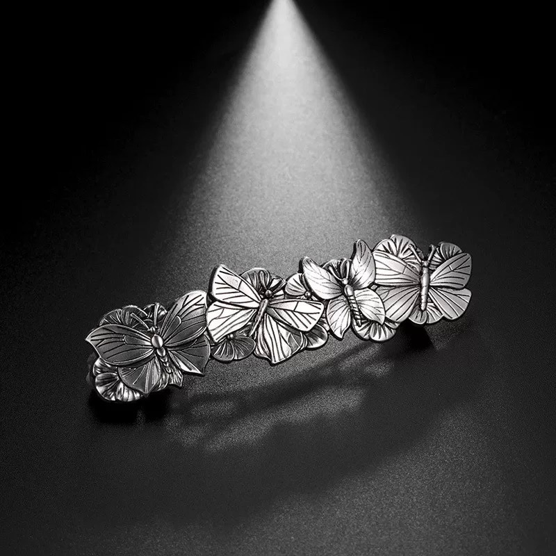 European and American hair clips, hair accessories, alloy material, antique silver electroplated color, butterfly hair clips, horizontal clips, spring clips, factory direct sales