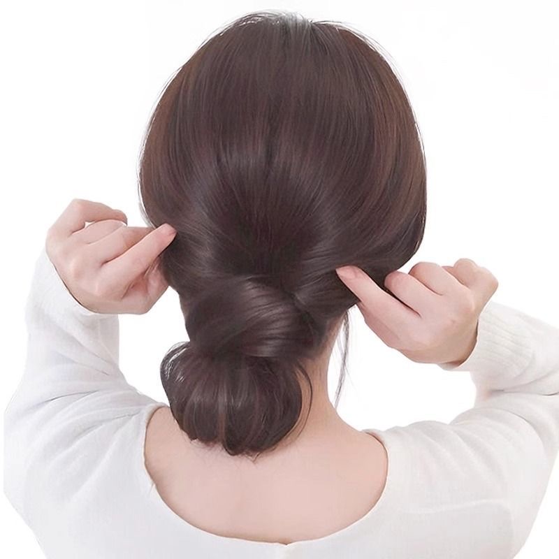 自绕式丸子头缠绕发束女仿真发发圈花苞头盘发增发量发髻低扎蓬松产品图