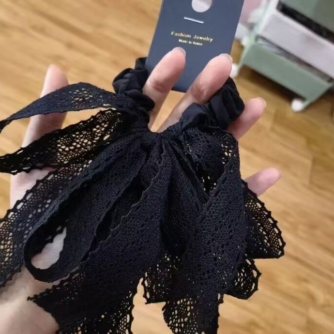 韩国东大门网红同款蕾丝发圈气质轻奢大肠蝴蝶结皮筋头绳发饰品头绳产品图