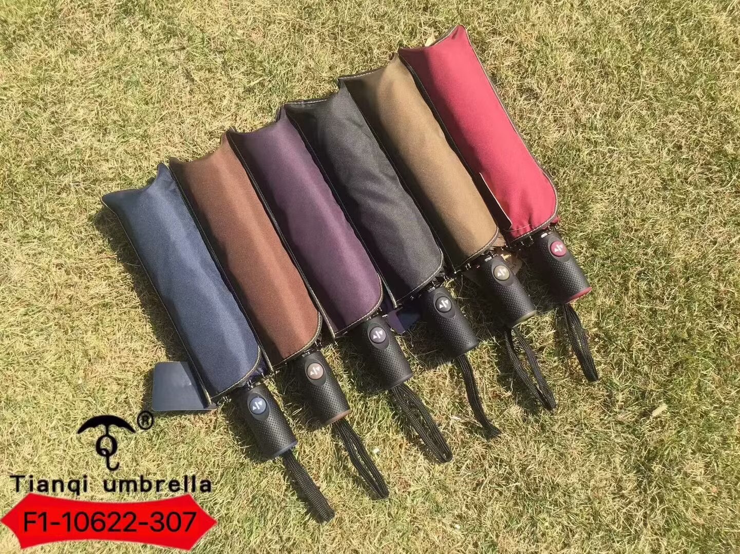 F1-10622-307 Triple fold automatic rain and weather umbrella for men and women full figure