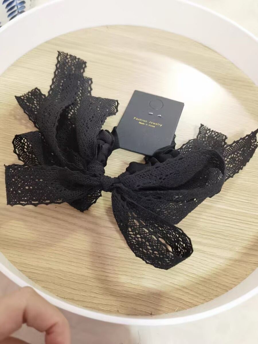 韩国东大门网红同款蕾丝发圈气质轻奢大肠蝴蝶结皮筋头绳发饰品头绳详情图3